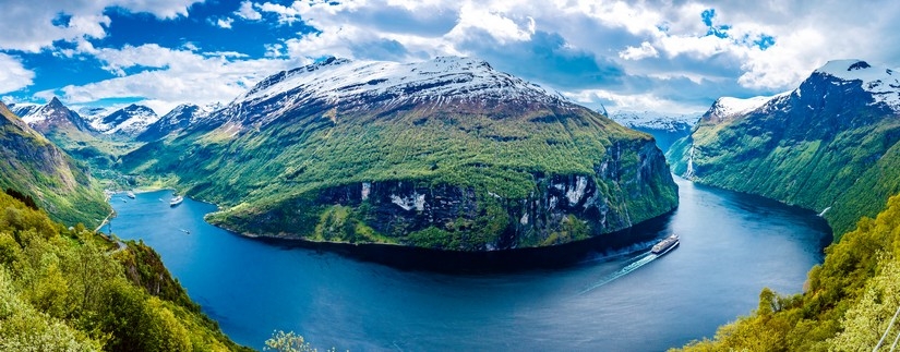 Panorama des fjords de Norvège